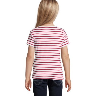 Camiseta niños cuello redondo a  rayas personalizable